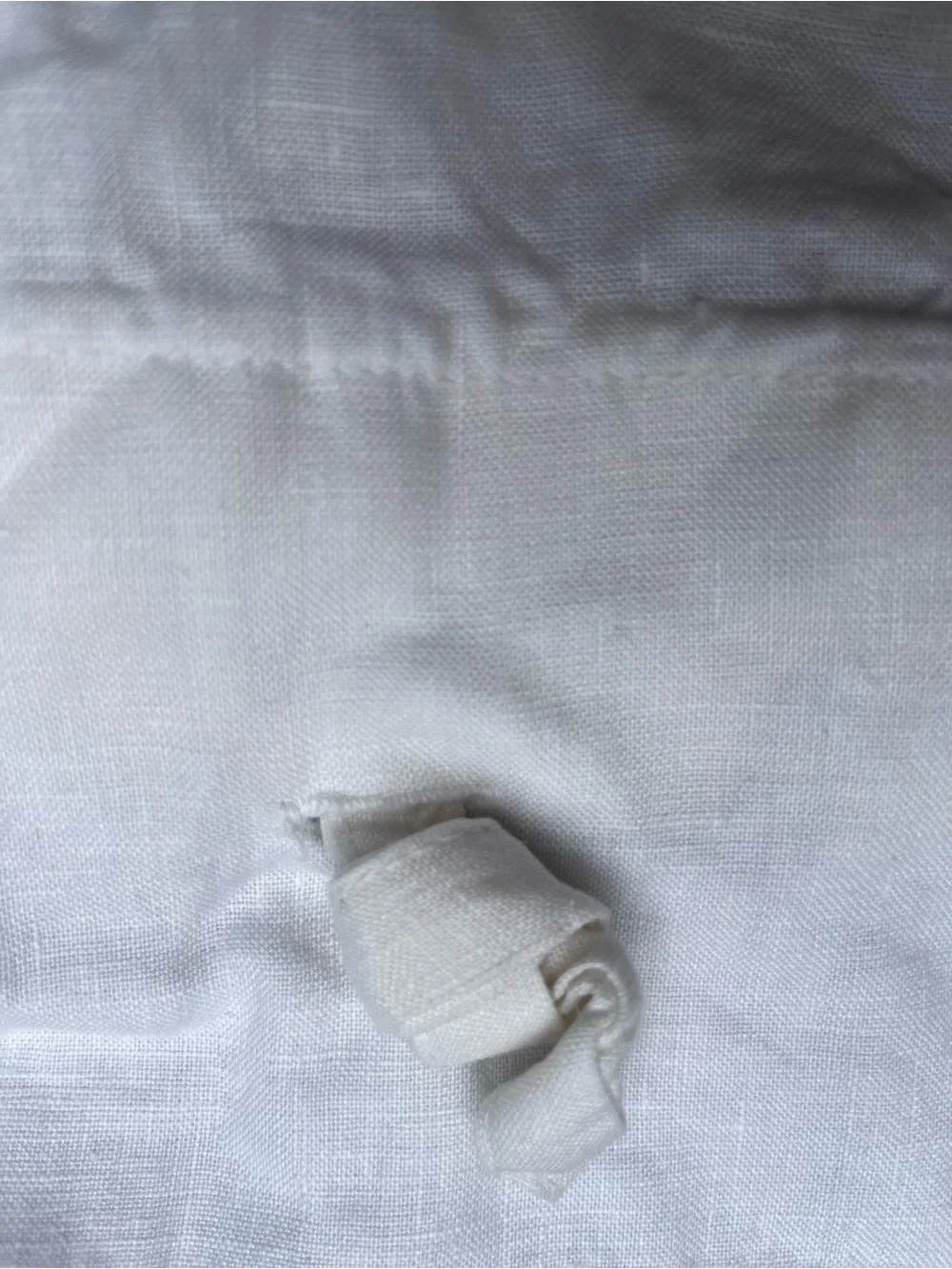 2 x Vintage Linen White Pillowcases with Tie Knots Minimalist Retro Cottagecore